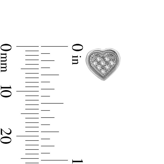 Diamond Accent Heart Stud Earrings in Sterling Silver