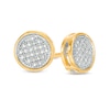Thumbnail Image 1 of 1/8 CT. T.W. Diamond Circle Stud Earrings in Sterling Silver with 18K Gold Plate