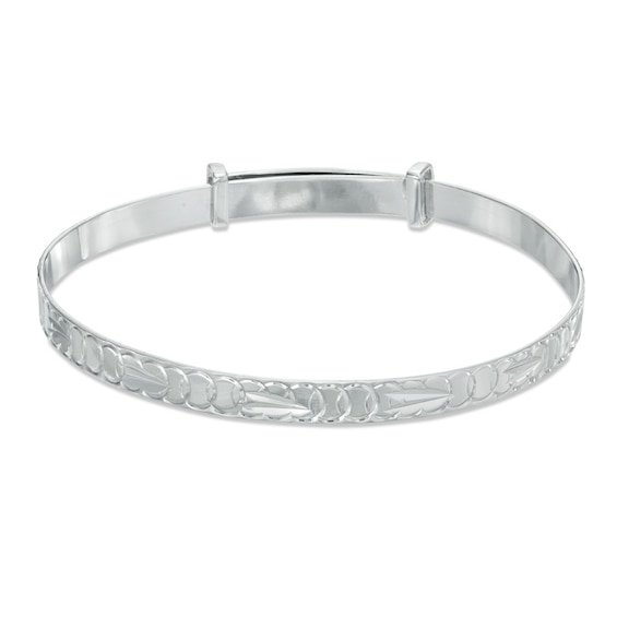 Child's Adjustable Textured Bangle in Sterling Silver