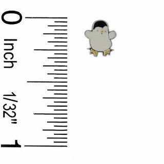 Child's Enamel Penguin Stud Earrings in Sterling Silver