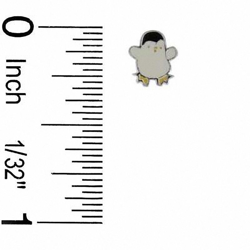 Child's Enamel Penguin Stud Earrings in Sterling Silver