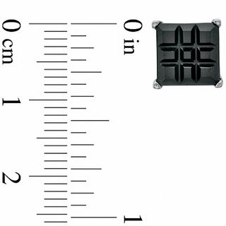 7.0mm Princess-Cut Black Cubic Zirconia Stud Earrings in Sterling Silver