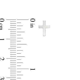 Solid Sterling Silver Polished Cross Studs