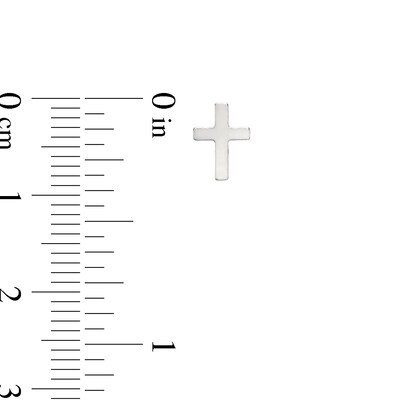 Solid Sterling Silver Polished Cross Studs