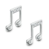 Thumbnail Image 1 of Cubic Zirconia Music Note Stud Earrings in Sterling Silver