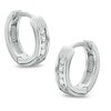 Thumbnail Image 1 of Cubic Zirconia Huggie Hoop Earrings in Sterling Silver