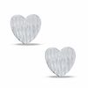 Thumbnail Image 0 of Diamond-Cut Heart Stud Earrings in Sterling Silver