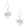 Thumbnail Image 0 of Marquise Purple Cubic Zirconia Dragonfly Drop Earrings in Sterling Silver