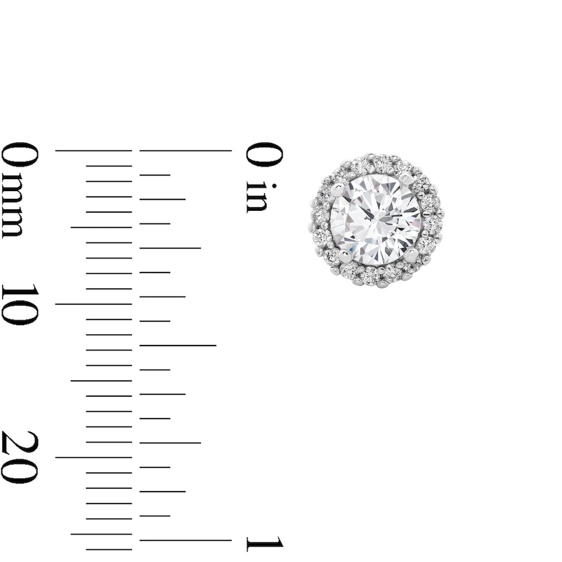 Main Image 2 of 6mm Cubic Zirconia Frame Stud Earrings in Sterling Silver