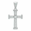 Thumbnail Image 0 of Cubic Zirconia Cross Necklace Charm in Sterling Silver