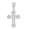 Thumbnail Image 0 of Cubic Zirconia Composite Cross with Bars Charm in Sterling Silver