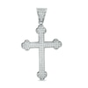 Cubic Zirconia Composite Scalloped Cross Charm in Sterling Silver