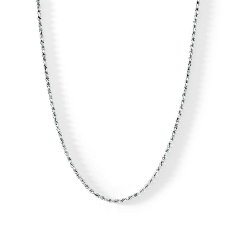Made in Italy 040 Gauge Rope Chain Necklace in Sterling Silver - 26"
