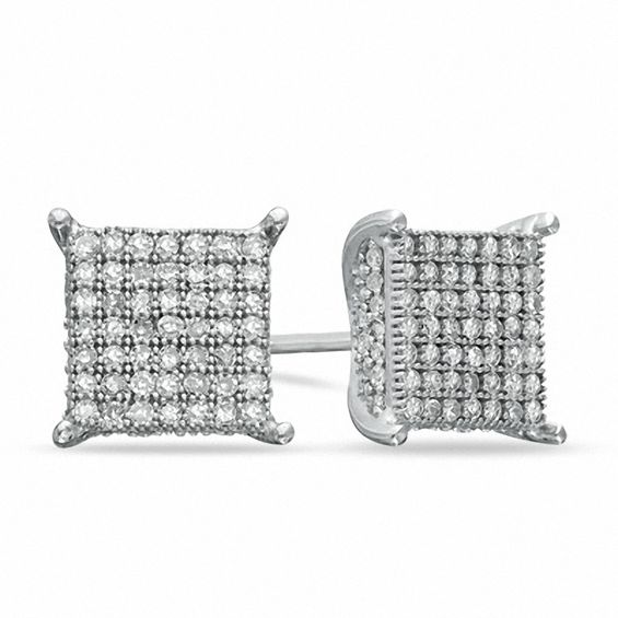 CT. T.W. Diamond Square Stud Earrings in Sterling Silver