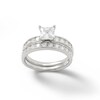 7.5.0mm Princess-Cut Cubic Zirconia Bridal Set in Sterling Silver - Size 8