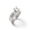 7.5.0mm Princess-Cut Cubic Zirconia Bridal Set in Sterling Silver - Size 8