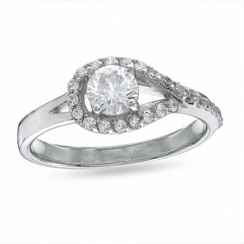 Main Image 1 of 5mm Cubic Zirconia Knot Ring in Sterling Silver - Size 7