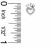 Child's Cubic Zirconia Heart with Crown Stud Earrings in Sterling Silver