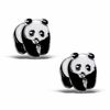 Thumbnail Image 0 of Child's Black and White Enamel Panda Stud Earrings in Sterling Silver