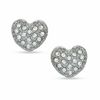 Thumbnail Image 0 of Child's Cubic Zirconia Heart Stud Earrings in Sterling Silver