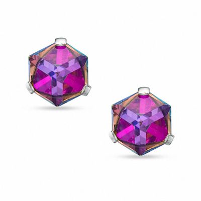 Child's 4mm Iridescent Cubic Zirconia Stud Earrings in Sterling Silver