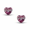 Thumbnail Image 0 of Child's Crystal Heart Stud Earrings in Sterling Silver with