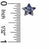Child's Blue and White Crystal Star Stud Earrings in Sterling Silver