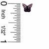 Thumbnail Image 1 of Child's Purple and Black Crystal Butterfly Stud Earrings in Sterling Silver