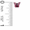 Thumbnail Image 1 of Child's Pink and Black Crystal Butterfly Stud Earrings in Sterling Silver