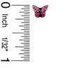 Thumbnail Image 2 of Child's Pink and Black Crystal Butterfly Stud Earrings in Sterling Silver
