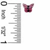 Thumbnail Image 1 of Child's Pink and Black Crystal Butterfly Stud Earrings in Sterling Silver