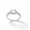 Thumbnail Image 0 of 5mm Princess-Cut Cubic Zirconia Split Shank Ring in Sterling Silver
