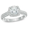 Thumbnail Image 1 of 7mm Cubic Zirconia Frame Multi-Row Shank Ring in Sterling Silver - Size 7