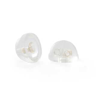 10K Solid Gold 6mm Square Black Crystal Dome Solitaire Studs