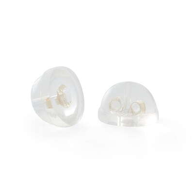 10K Solid Gold 6mm Square Black Crystal Dome Solitaire Studs