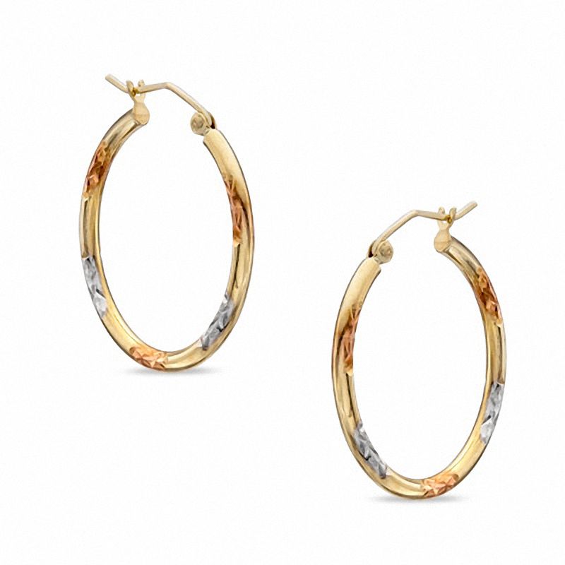 Tri tone clearance gold hoop earrings