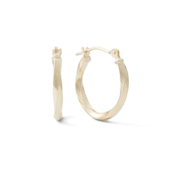 2 x 16mm Twist Hoop Earrings in 10K Gold