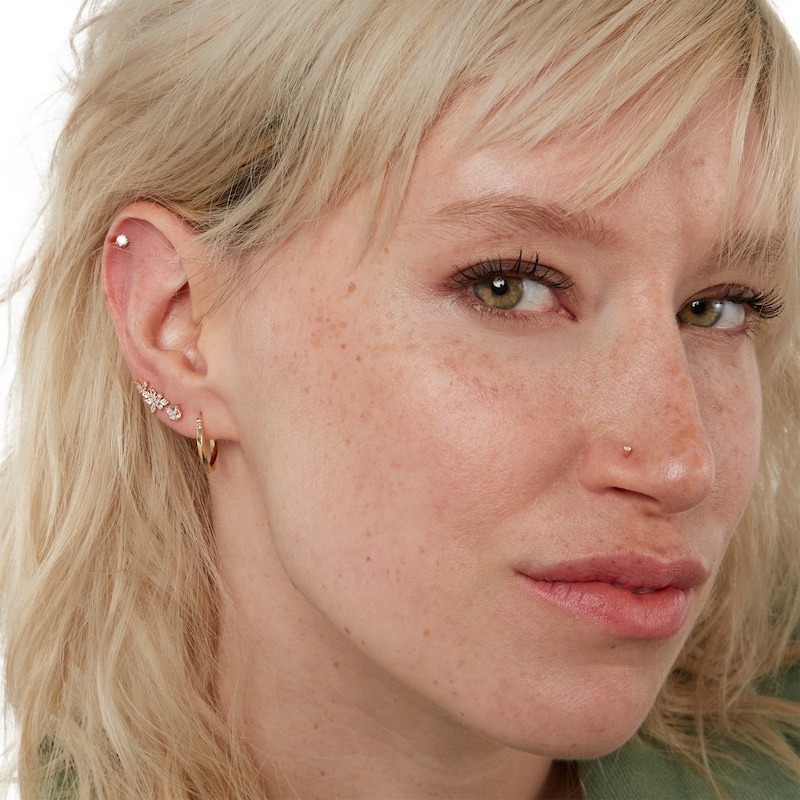 Main Image 4 of 2 x 16mm Twist Hoop Earrings in 10K Gold