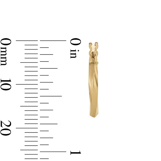 2 x 16mm Twist Hoop Earrings in 10K Gold