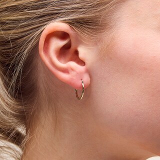 10K Hollow Gold Twist Hoops
