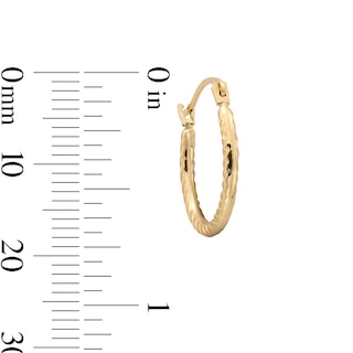 10K Hollow Gold Twist Hoops
