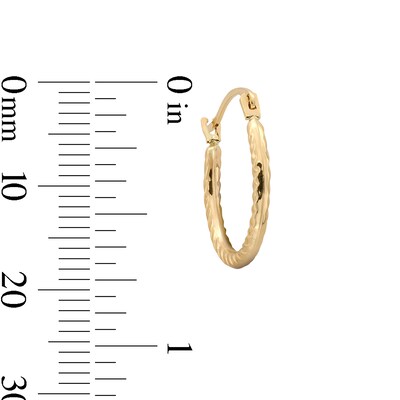 10K Hollow Gold Twist Hoops