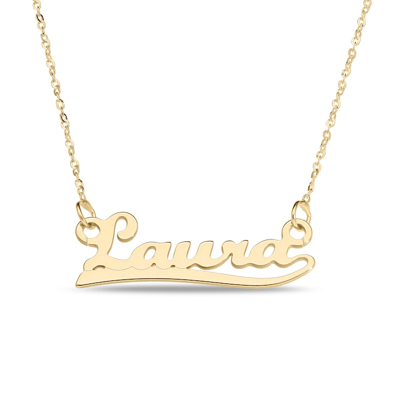 Script Name Necklace in 10K Gold (10 Characters)