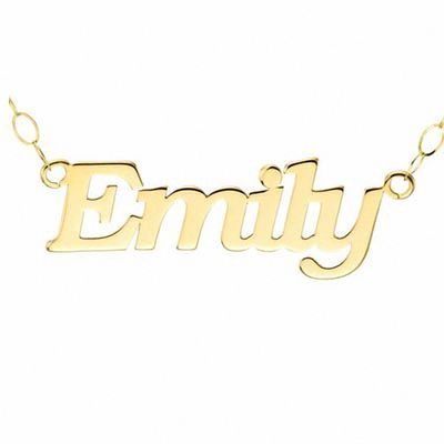 Script Name Necklace in 10K Gold (10 Characters