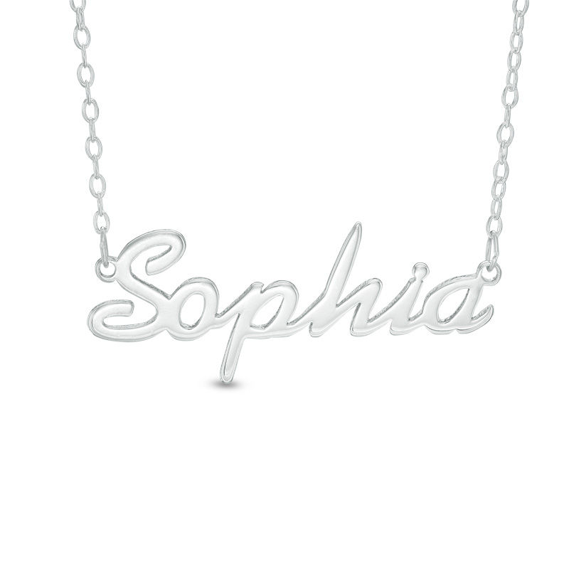 Script Name Necklace in Sterling Silver 