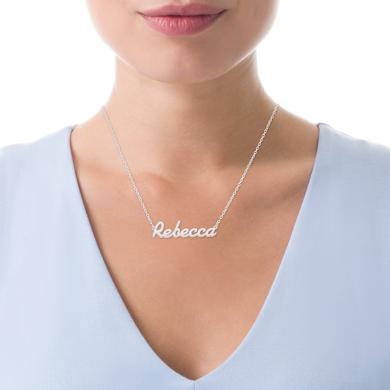 Main Image 2 of Script Name Necklace in Sterling Silver (11 Characters)