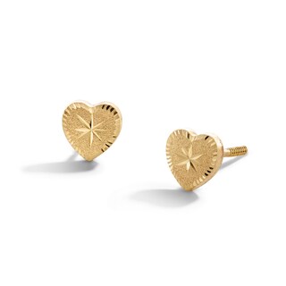 Child's Heart Stud Earrings in 10K Gold