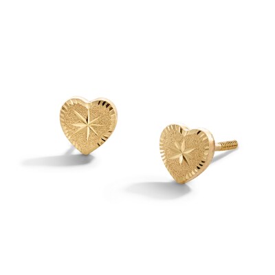 Child's Heart Stud Earrings in 10K Gold