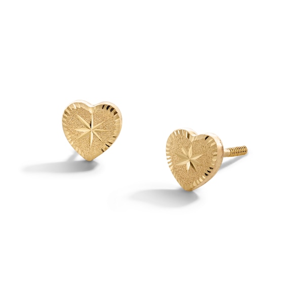 Child's Heart Stud Earrings in 10K Gold