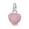 Thumbnail Image 0 of Pink Crystal Heart Charm in Sterling Silver